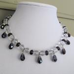 Stunning Cut Crystal Beaded Necklace With Amethyst..